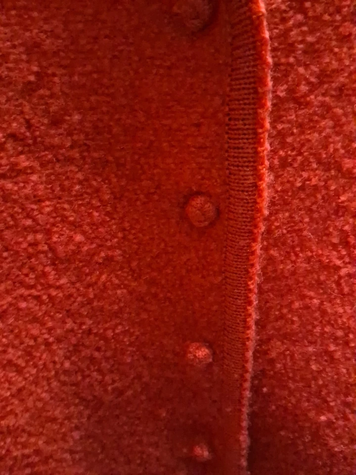 Jaqueta suéter Lands End vintage feminina vermelha 100% lã fervida tamanho 18  - Imagem 3 de 4