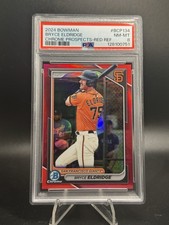 2024 Bowman Chrome BRYCE ELDRIDGE #BCP-134 True RED #/5 GIANTS PSA 8!!!
