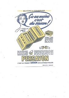 BUVARD publicitaire thème hygiène parfumerie savon Persavon LESIEUR 60' femme