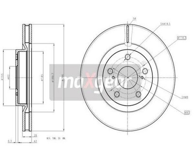 2pcs Maxgear 19-2196 Front Brake Disc for Toyota