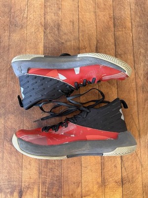 Under Amour GS Lightning Basketball Shoes Boys 5.5 Y Red Black 3020426-005