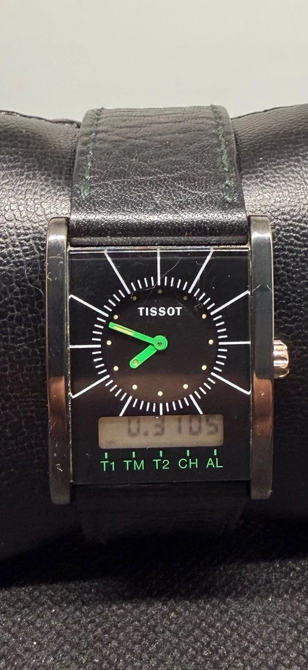 TISSOT TWO TIMER D377 TANK MODELL HERREN SWISS MADE UHR BLACK EDITION - Bild 2 von 4