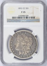 1892-CC MORGAN DOLLAR NGC F15 BETTER DATE