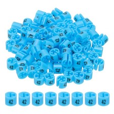 100 Pcs Clothes Hanger Marker Number 42 Tag Fit 3mm Rod Garment Size Tag Blue