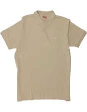 SPALDING Mens Polo Shirt XL Beige Cotton DB44