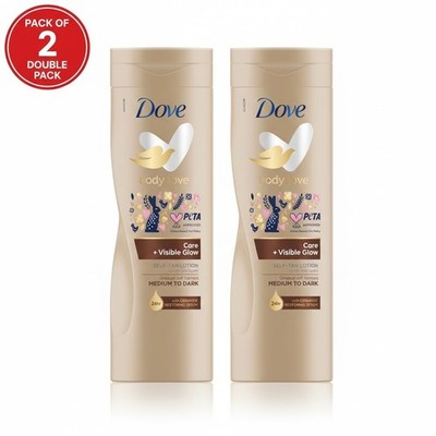 2er Pack Dove Visible Glow Medium-Dark Self Tan Lotion 400ml