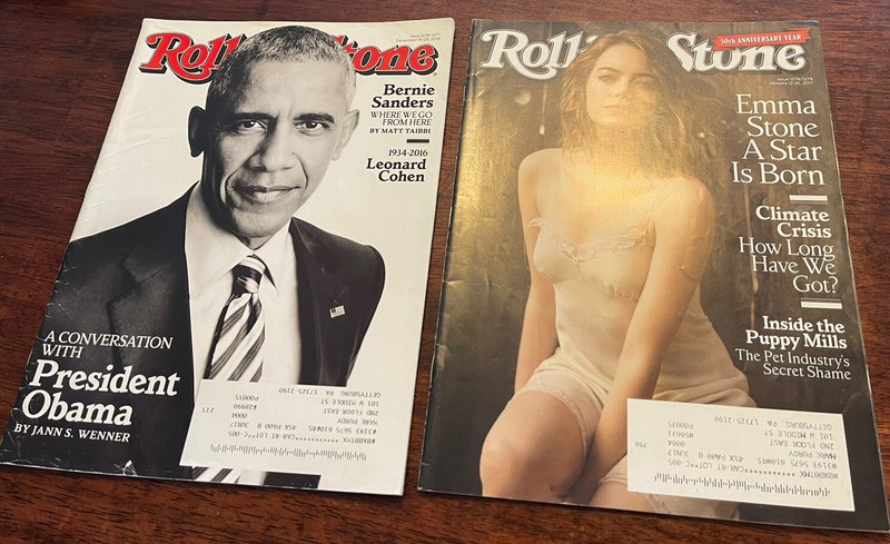 Set 2 Rolling Stone Magazines-President Obama 1276/1277 Emma Stone 1278/1279