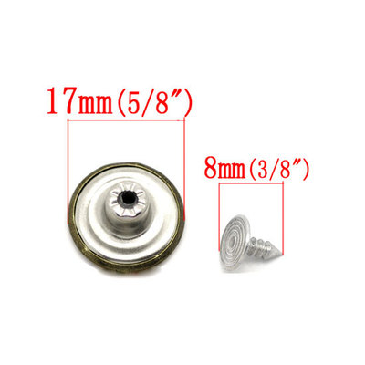 20 Sets De Boutons Pression Pour Jeans - Vieux Bronzé / Cuivre étoile En Métal - 17mm - Neuf