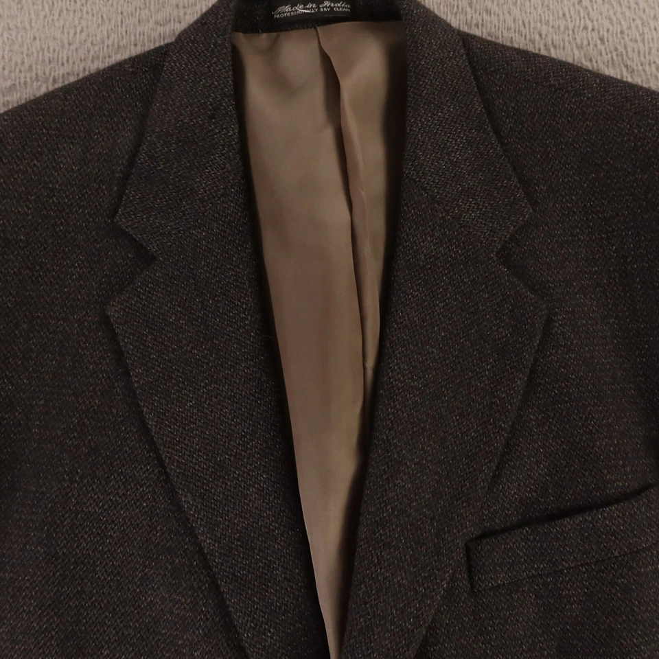Jaqueta de tweed XL marrom azul cevada 100% lã blazer casaco esportivo 46R - Imagem 2 de 4
