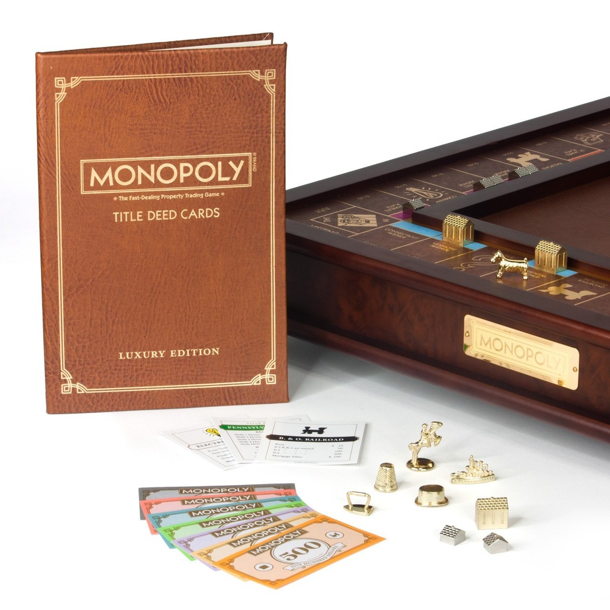 Monopoly Luxury Wooden Edition with Wood Game Board New Premium