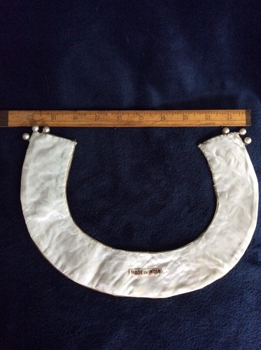 Vintage Hand Perlen Halsband Hergestellt in Indien Elfenbein Rocailles - Bild 3 von 3