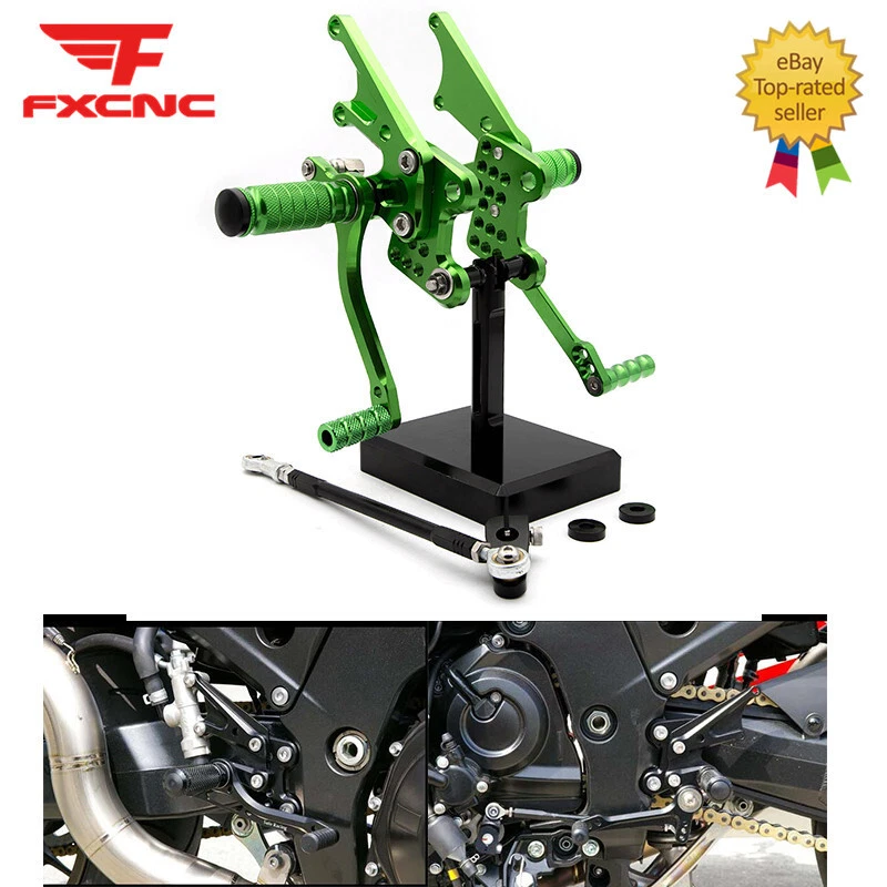 Pedais traseiros ajustáveis para Kawasaki Ninja ZX14 ZZR1400 2006-2011 Footpeg - Imagem 3 de 4