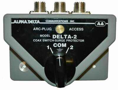 Alpha Delta 2B - 2 Position HD  Coax Antenna Switch, UHF SO-239 w/ surge