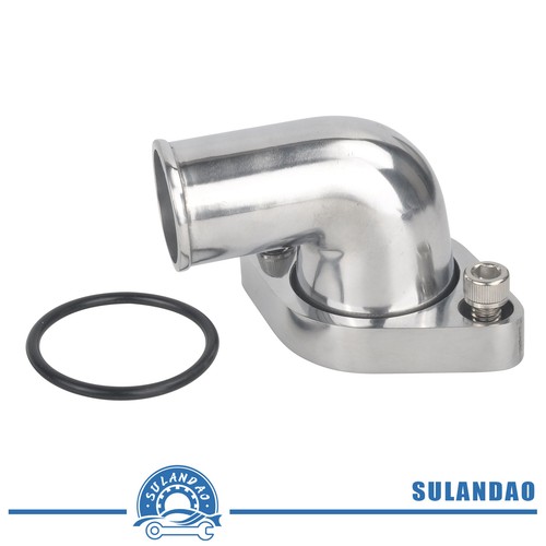 ZHANGHUA SBC BBC Chrome waterhals thermostaat behuizing uitlaat geschikt voor Chevy 45 graden 350-454 (Color : Silver