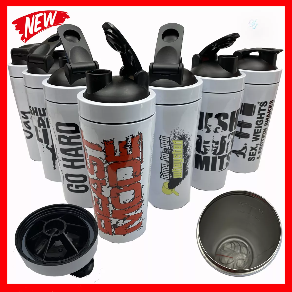 Stainless Steel Shaker Bottle Whey Protein Powder Mixing Bottles Vacuum  Insulation Water Cups Gym Sport Travel Water Cup