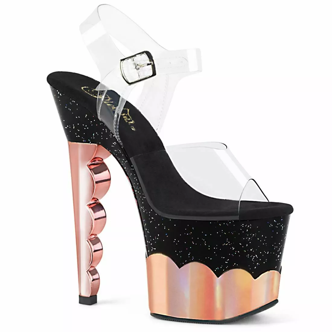 Black and rose gold high shop heels