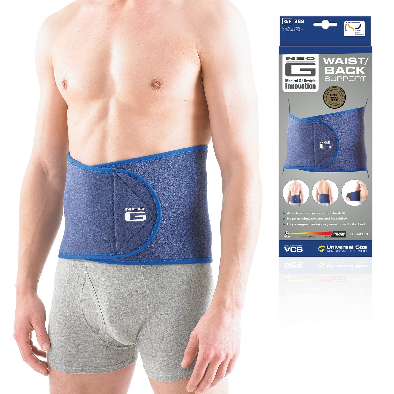 Neo-G Waist/Back Brace - Support For Muscle Spasm, Strains, Arthritis ...