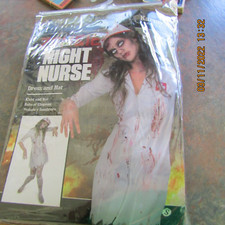 Size S Ladies Karnival Costumes Zombie Night Nurse Dress Hat New