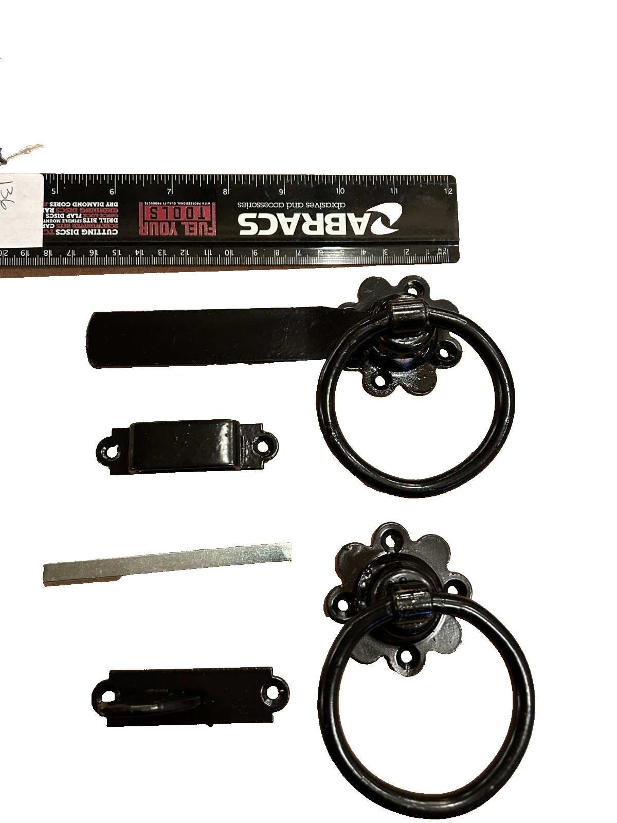 4227/ Black Ring Gate Latch Set 150mm Heavy Duty Auto Catch Set