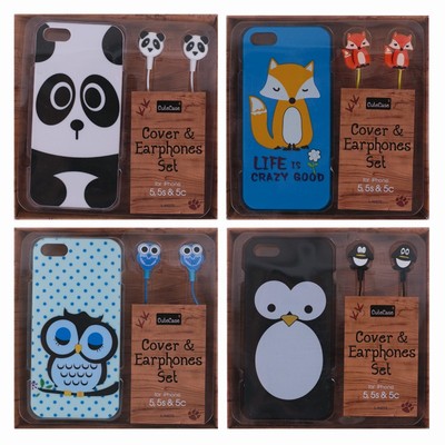 iPhone Tier 3D Cartoon Hülle Ohrhörer Ohr Silikon Cover niedlicher Apfel Eule Fuchs UK