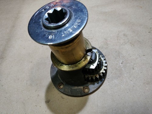 Barient 18 Sailboat Winch, Brass Housing, Plate, Used, Free Shipping