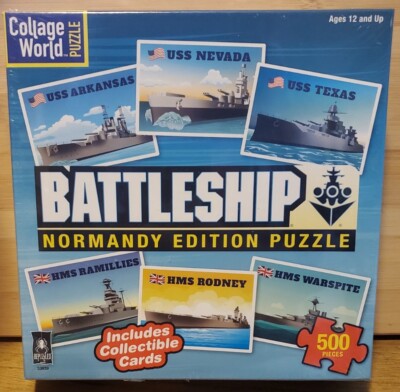 NEW Battleship Normandy Edition Jigsaw Puzzle Collage World 500 Pieces w/Cards