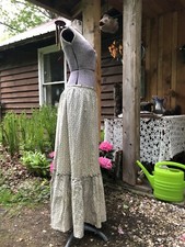 Vintage Antique 1800  s Victorian Civil War  Cotton SKIRT W 30  Beautiful Print