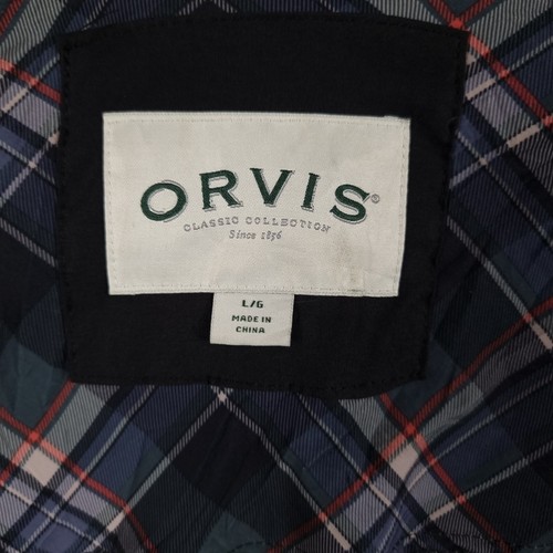ORVIS Jacket Mens L Large Black Windbreaker Bomber Zip Nylon Stretch Lightweight - Picture 8 of 11