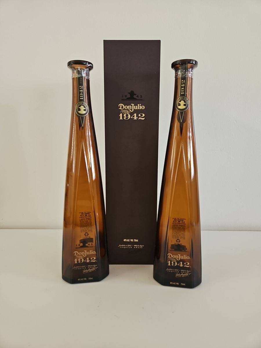 2 Don Julio 1942 Tequila Añejo Bottles 750ml with 1 Box No Cork