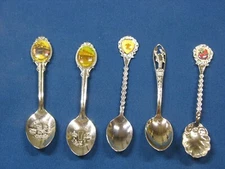 Lot of 5 Northeastern United States Collectable Miniature Spoons 