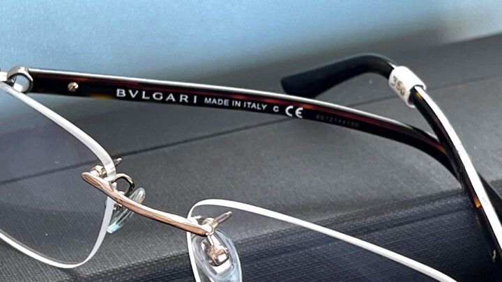 Bvlgari Italy 2169-B 266 Rimless Black Rose Eyeglasses $750