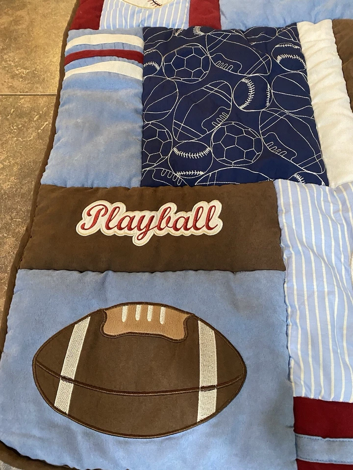 Edredón deportivo para cuna de béisbol, fútbol, ​​fútbol, ​​baloncesto para niños Foto 2 de 4