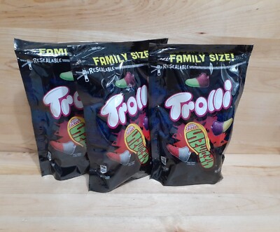 3 TROLLI Sour Brite GUMMY SNEAKers Nike Jordans reese's M&Ms gummi worms Limited