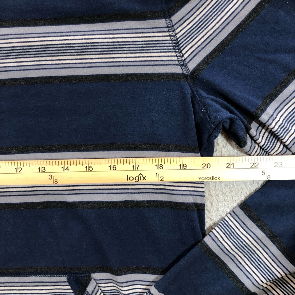 hang ten shirt mens M blue stripes hooded front pockets thin beach coastal surf - Image 3 of 4