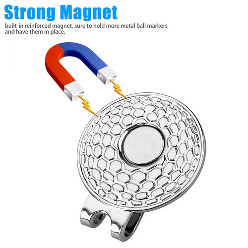 12/6x Magnetic Golf Ball Hat Clip For Golf-Bit Standard Marker w/Rhinestone Hole - Picture 3 of 16