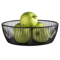 Brotkorb Obstkorb Buffetkorb Oval Metall Schwarz B: 24 Cm T: 19 Cm H: 8 Cm