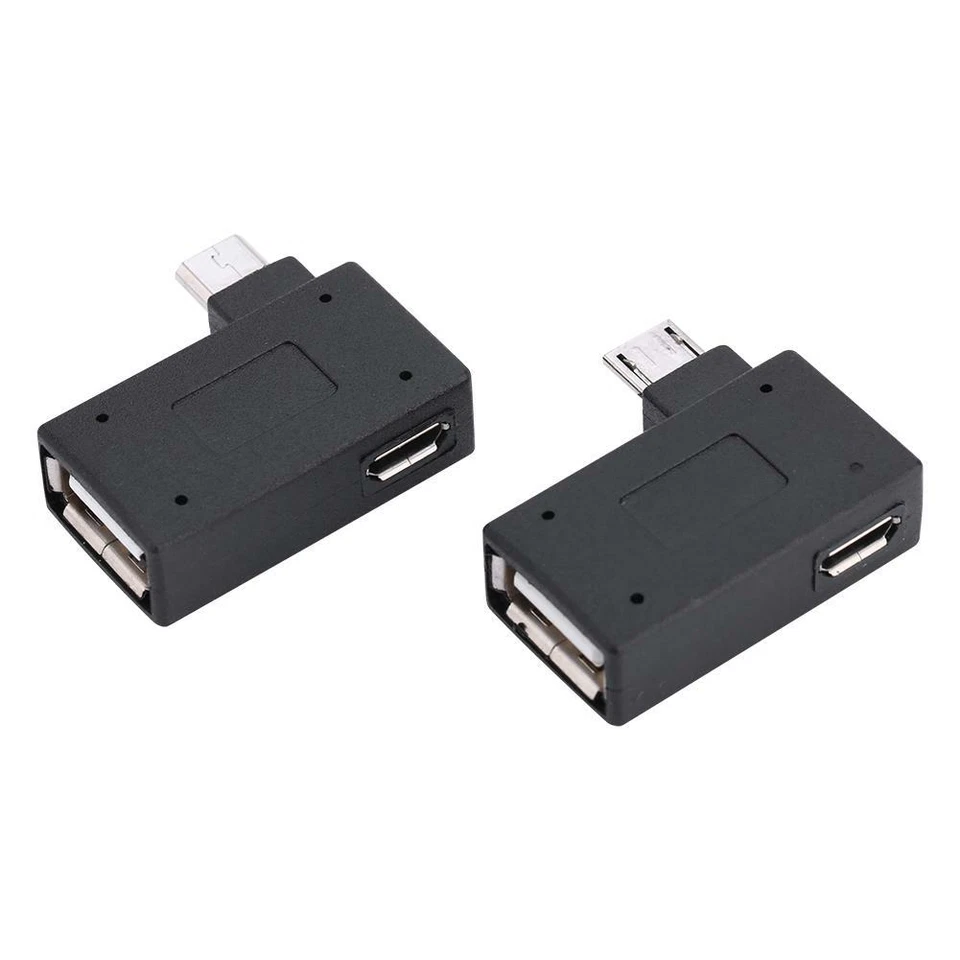 Micro USB Left Right Angle OTG Adapter w/ Power For Samsung Galaxy Note 5 4 3 AU - Image 4 of 4