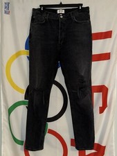 Agolde Nico High Rise Slim Fit Jeans Womens 30 Black Denim Stretch