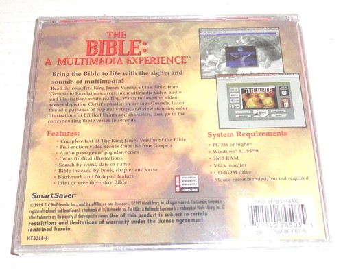The Bible: A Multimedia Experience for Windows 3.1/95/98 PC CD-ROM (1999) READ - Picture 2 of 2