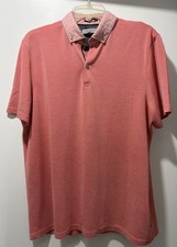 Ted Baker Polo Shirt Men's Size S Coral Short Sleeve Polo Shirt