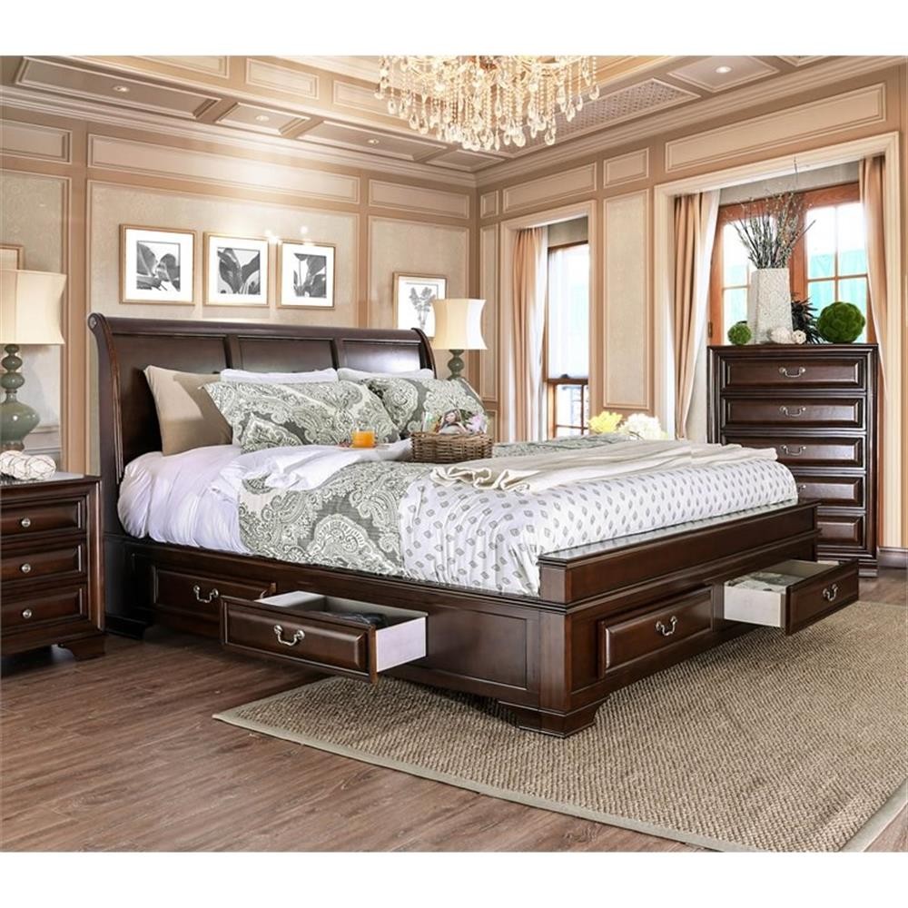 Furniture of America Bradford Wood California King Storage B