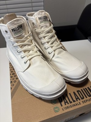 Palladium Pampa Hi Earth Collection White Boots Men 8 Canvas Eco Casual