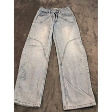 Saige Los Angeles Light Wash Wide Leg Seam Detail Jeans Size 7/28 P8130ML