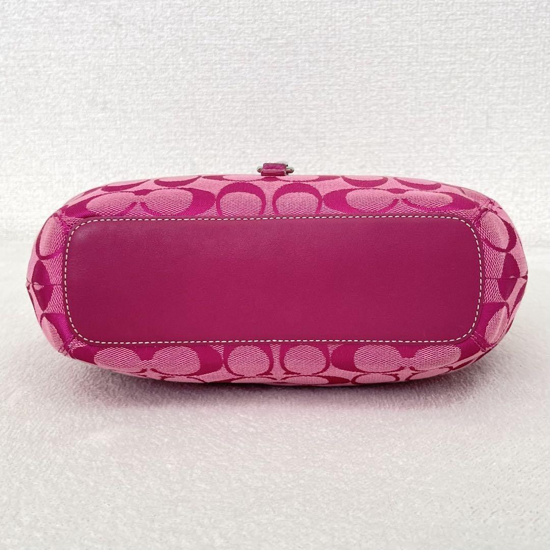 COACH Pink signature Soft Clip Hobo Bag