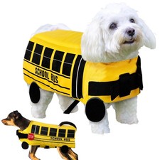 Halloween School Bus Pet Costume S Neck: 12", Chest: 17", Back:11" , yellow