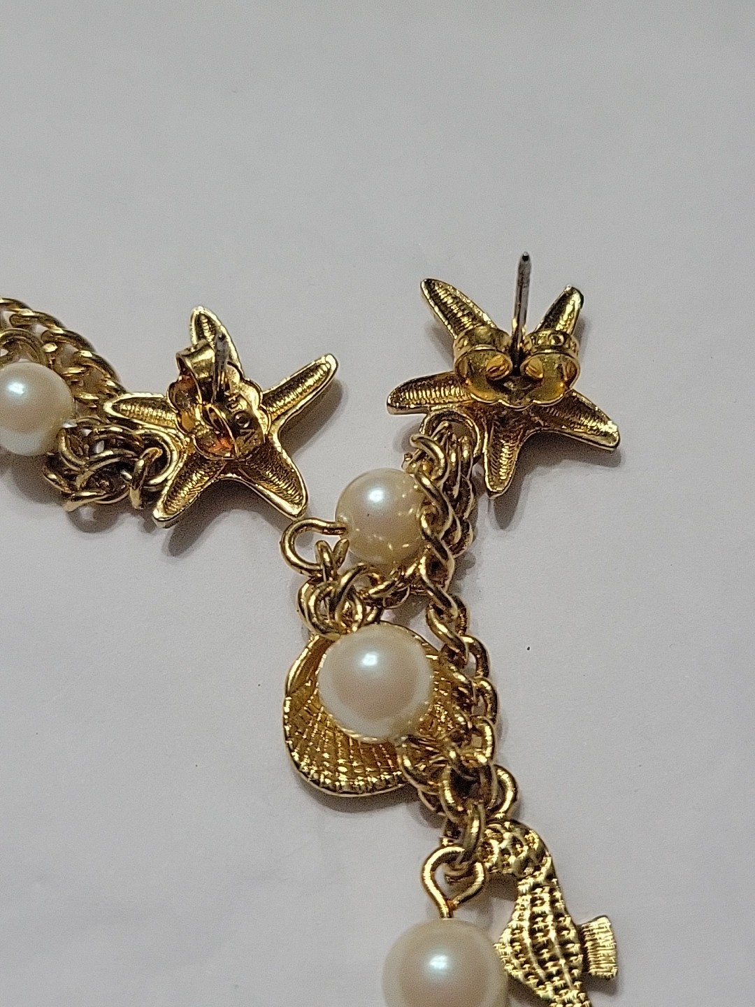 Nautical Shell Charm Dangle Earrings Seahorse Sta… - image 10