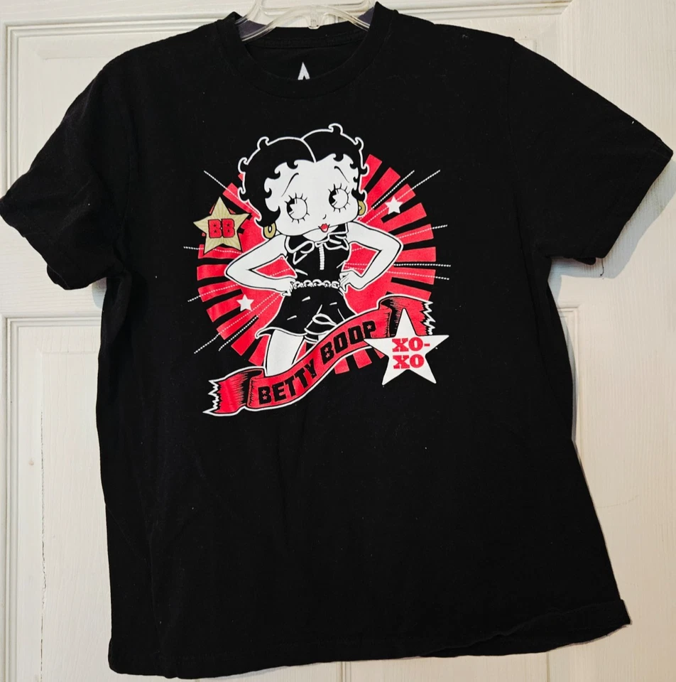 Camiseta Feminina JH Designs Betty Boop Preta/Tamanho G EUA Vestuário Feminino - Imagem 2 de 4