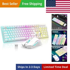 K10 Wireless Gaming Keyboard and Mouse Combo, RGB Backlit Rechargeable 3800mA...
