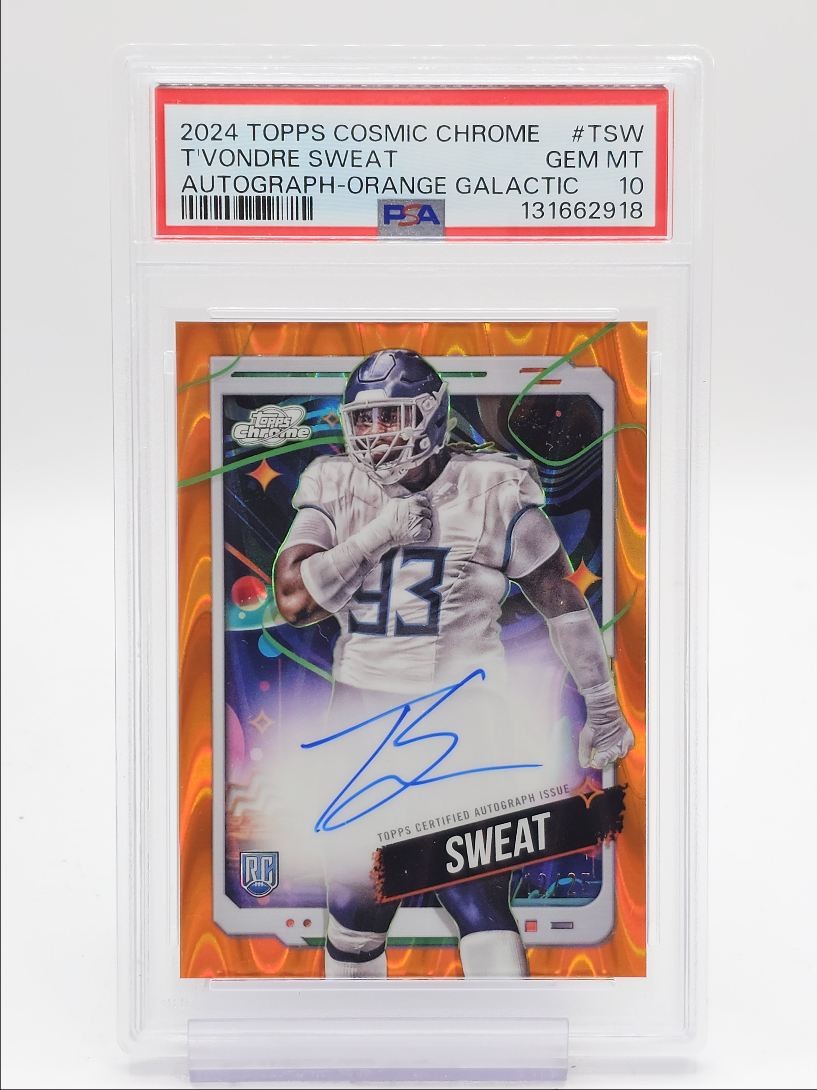 T'Vondre Sweat Topps Cosmic Chrome Cosmic Chrome Autographs #TSW Orange Galactic