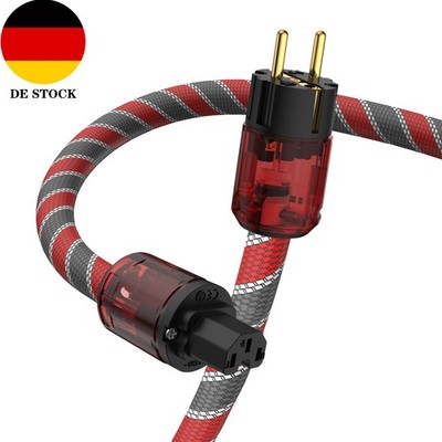 DE Ship OFC Versilbert Draht Vergoldet EU Schuko HIFI Audio Stromkabel Netzkabel